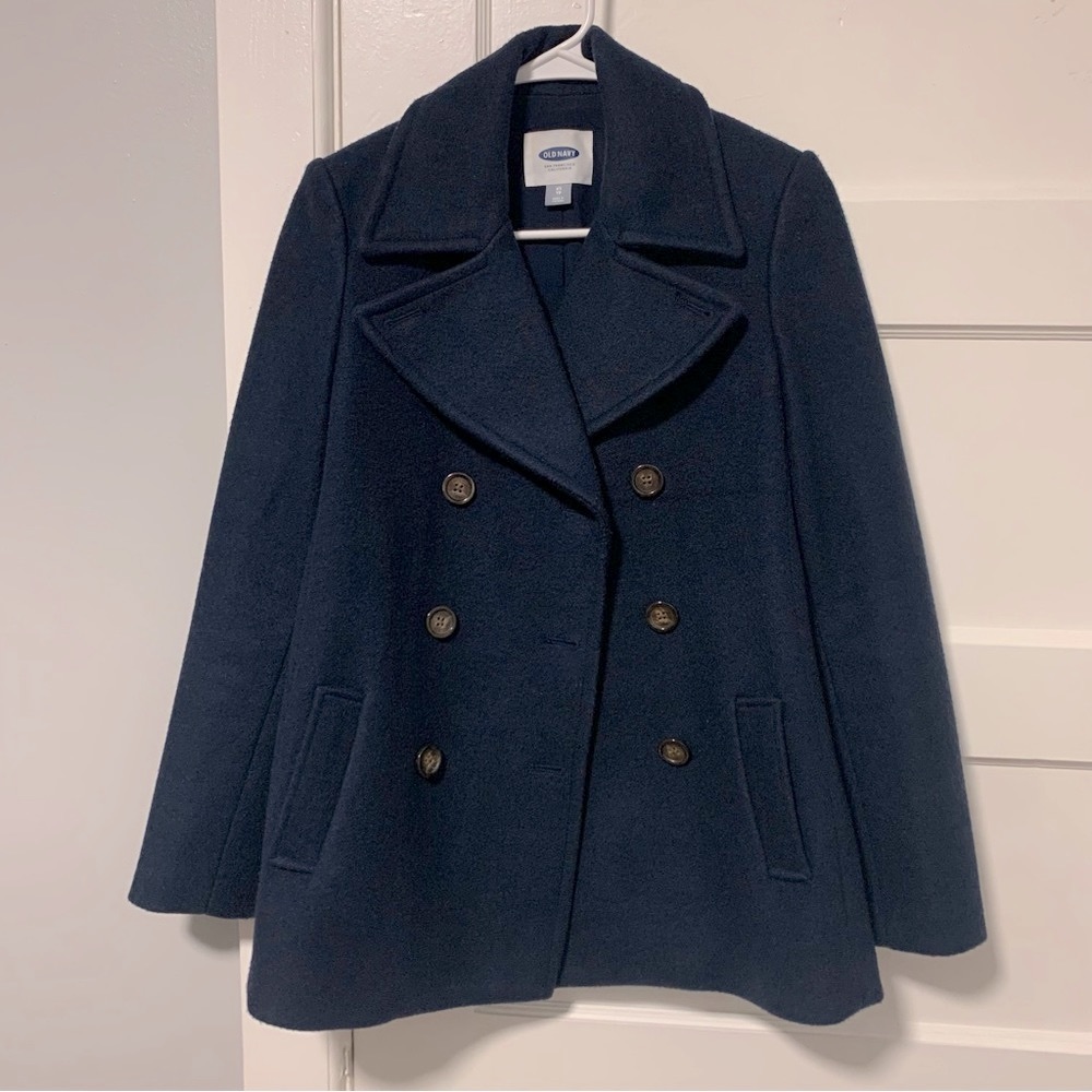 Old Navy Women Peacoat, Size XS Color, Navy Blue